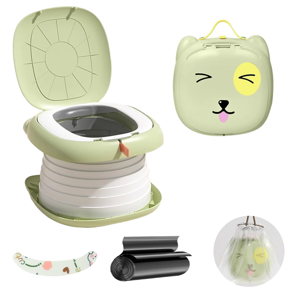 SNOWIE SOFT Potty Training Seat Potty Seat for Kids 1-3 years, Home Training Toilet potty seat for kids 3-5 years with Handle Potty for Toddler 1-6 Years, With Storage Bag & Waste Bag, Green SNOWIE SOFT Potty Training Seat Potty Seat for Kids 1-3 years, Home Training Toilet potty seat for kids 3-5 years with Handle Potty for Toddler 1-6 Years, With Storage Bag & Waste Bag, Green